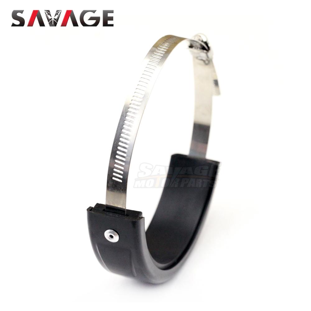 Universal Motorcycle Exhaust Protection Cover Heat Shield 100mm-140mm 5 Colors Adjustable Protector Pipe Fixing Rings