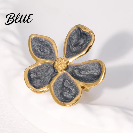 Pastoral Style Ring Finger Five-Petal Flower Shape Open Adjustable Fit