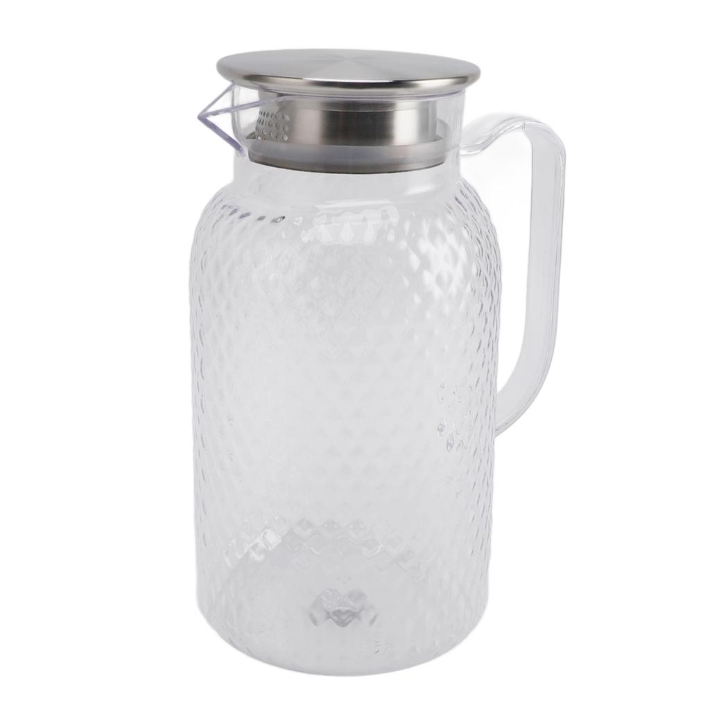 Water Pitcher with Lid and Handle 1500ml Acrylic Heat Resistant Clear Water Kettle Jug for Lemonade Milk Ice Tea Cold