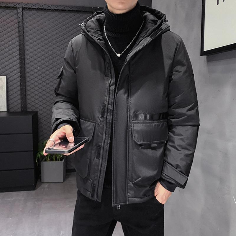 

Новый пуховик мужской короткий зимний уличный с капюшоном зимняя одежда 3XL чёрный