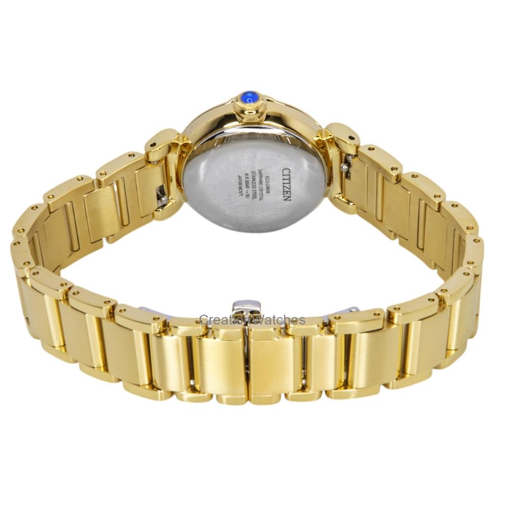 Citizen L Mae Bells Mini Gullfarget Rustfritt Stål Grå Skive Eco-Drive EM1132-88H Dameklokke
