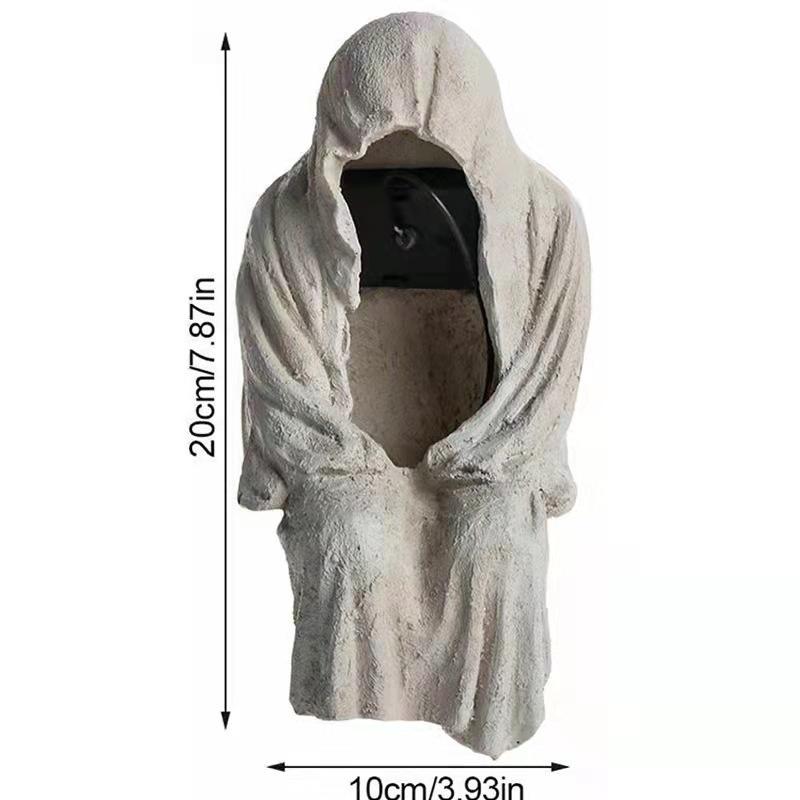 Solar Hexe Figur Licht Außendekorationen Gruseliger Zauberer Harzstatue LED-Licht für Terrasse Hofdeko