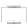 Support TV Mural - HP - 875L2AA - Poly VESA - Vidéo Conférence - Aluminium Gris