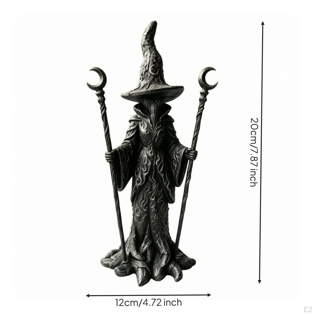 Halloween Gothic Witch Figurine | Fantasy, with Pointed Hat, for Creepy