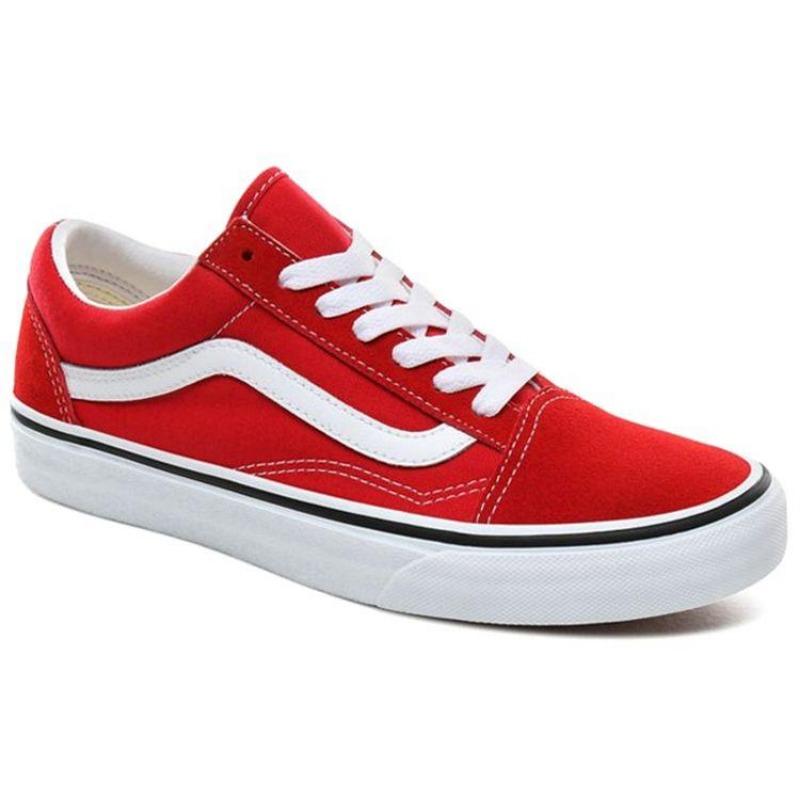 Vans Old Skool unisex low-top skate shoes red white VN0A4BV5JV6