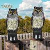 Owl Decoy with Rotating Head Natural Enemy Bird Deterrent Owl Figurine Garden Protector Scarecrow Owl for Gardens Terraces Balconies