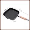 Sartén de Hierro Fundido para Bistec Mango de Madera Olla para Freír Bistec Sartén Antiadherente Premium Interior