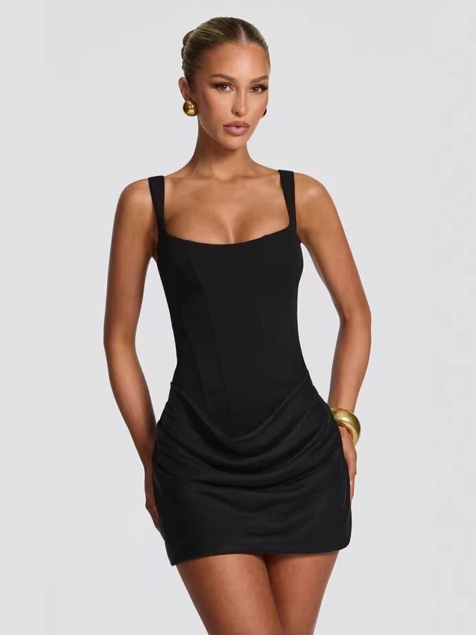 2026 Frühling/Sommer Damen Elegantes Faltenkleid mit Taillenbetonung