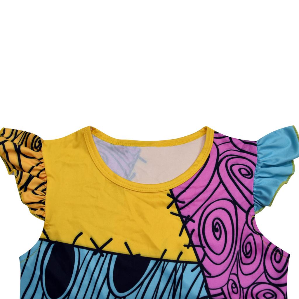 Mädchenmode Bequemes Kinderkleid Weihnachtsdruck Süßes Kleid