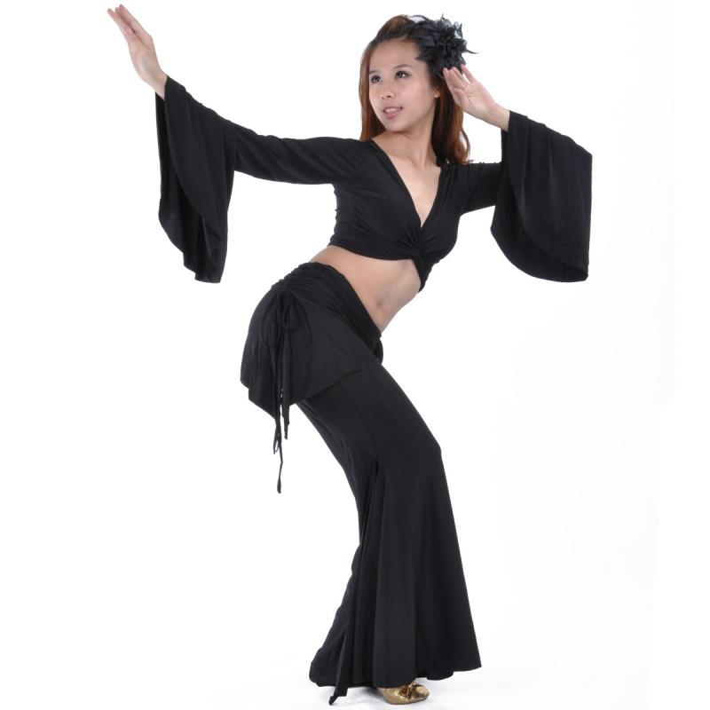 Crystal Cotton Trumpet Sleeves and Crystal Cotton Waist Skirt Tribal Pants Belly Dance Set Belly Dance Autumn and Winter Set
