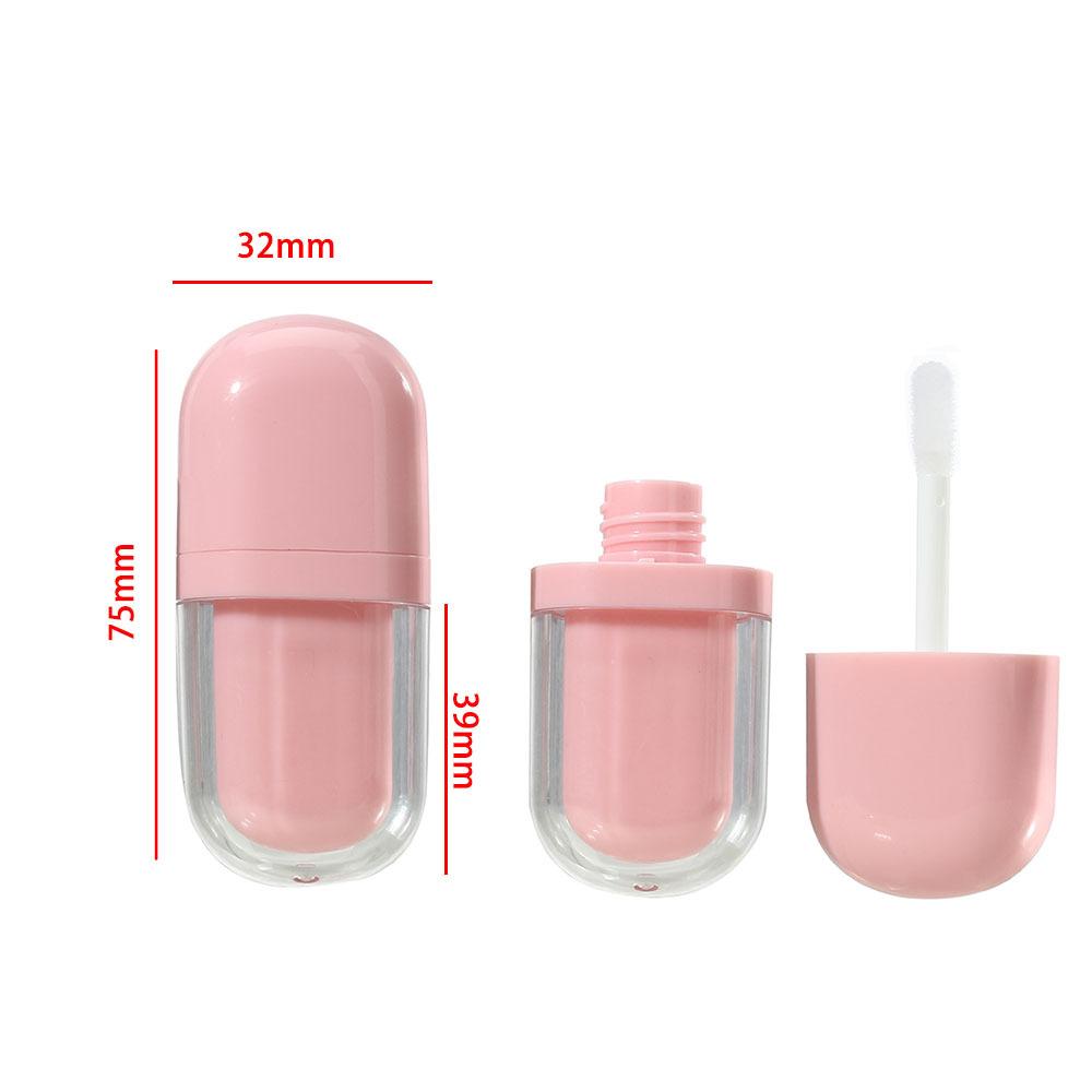 3ml Pink Oval Lip Gloss Tube, Ice Cream White Lip Glaze Bottle, Mini Lip Mud Empty Cosmetic Container