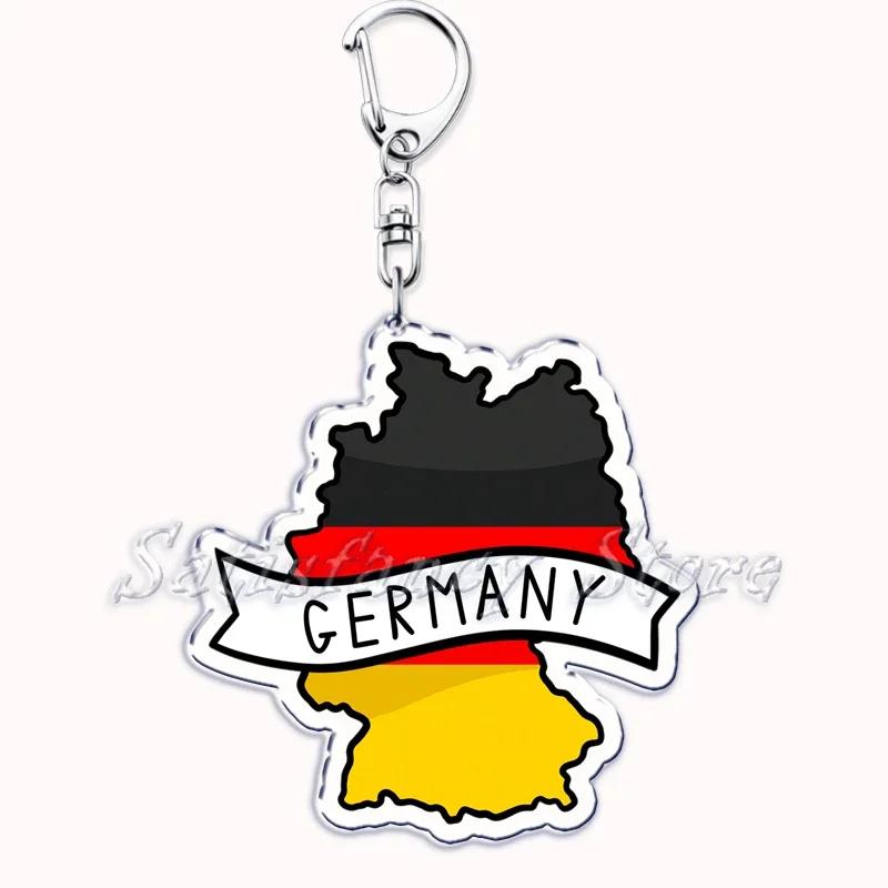France Scotland Country Maps with Name Acrylic Keychains Keyring for Accessories Bag Pendant Key Chain Ring Jewelry Friend Gifts