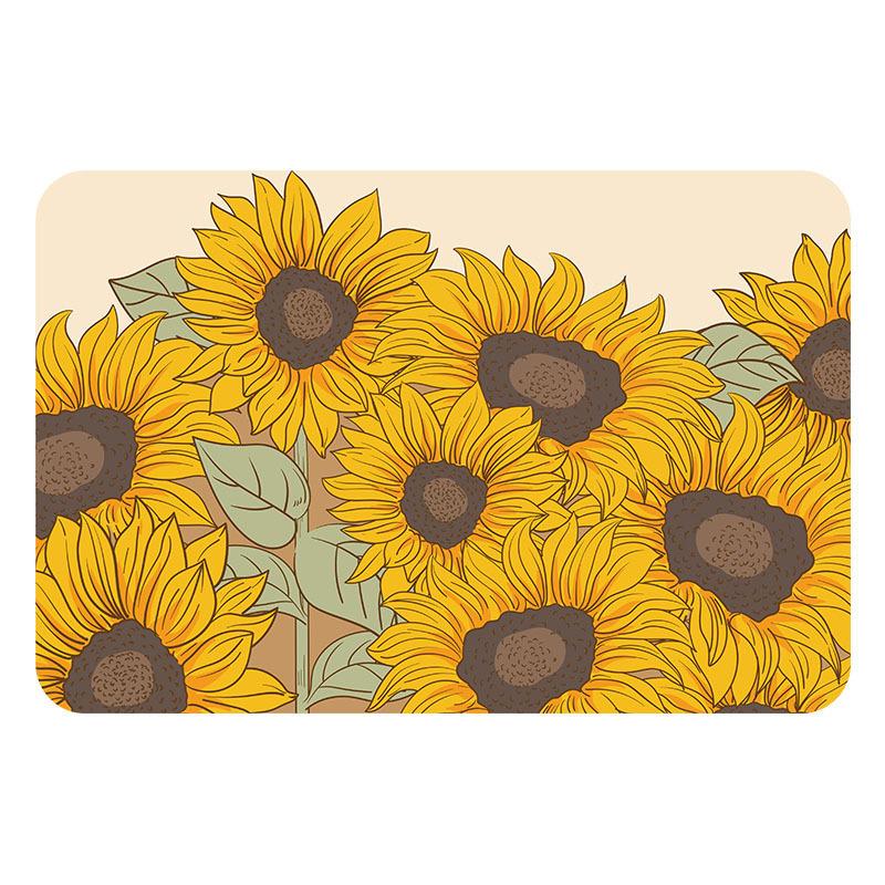 

Подсолнух Коврик для пола Ванная комната Впитывающий Противоскользящий Коврик для ног Грязеотталкивающий и Износостойкий Придверный коврик 40 * 60cm