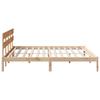 Brown Bed Frame with Headboard 180 x 200 cm Solid Pine Wood