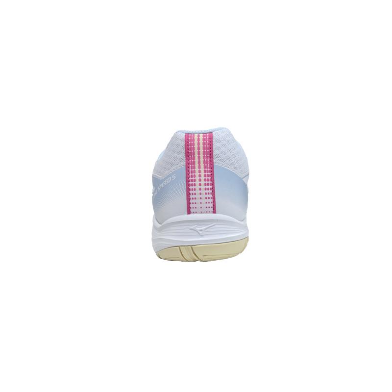 Mizuno Cyclone Speed 5 White Blue Tint Women Sneakers Calypso-Coral Pale-Banana V1GC258030