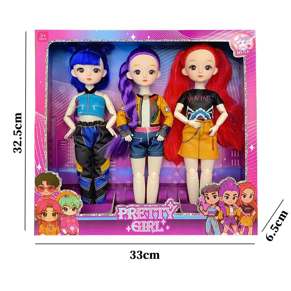 New Doll Toys Kpop Demon Hunters Cute 1/6 BJD Doll Action Figure Toy 3D Eyes Lighting Music Theme Song Series Children Gift