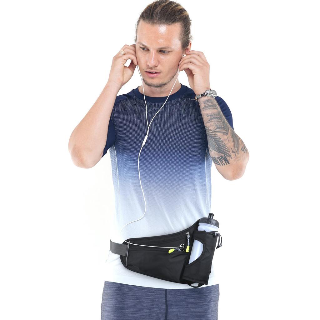 Sports Hydration Belt Bag Running Belt Waist Pack Bum Bag with Water Bottle Holder for Men Women