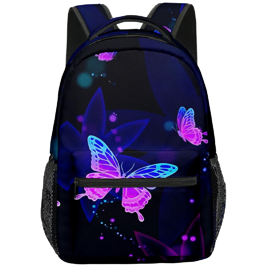 Classic Popular Funny butterfly student Bookbag Notebook Backpacks 3D Print Oxford Waterproof Boys/Girls Travel Backpacks