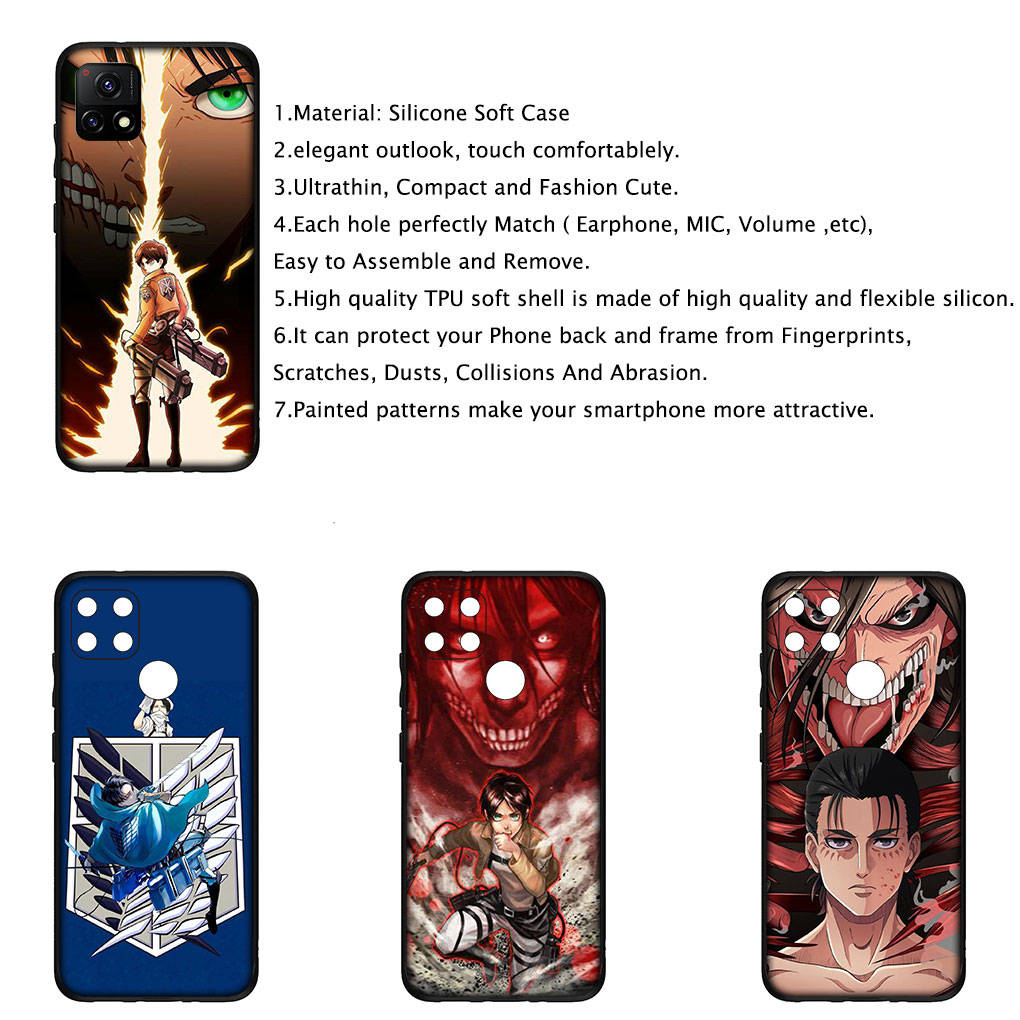 Cover for iPhone 16 15 Xiaomi Redmi Note 14 13 12 11 Pro Max X 8 9 16e Samsung Galaxy S25 S24 S23 Moto A4 OPPO Huawei Anime Attack on titan Phone Case