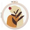 1pc Green Plant and Floral Pattern Coaster, Russian Stitch Embroidery, DIY Yarn Kit, Cross Stitch