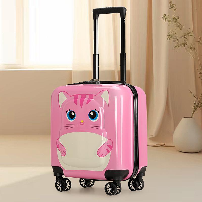 18" Cartoon Unisex Children's Spinner Luggage with Combo Lock & Wheels for Students