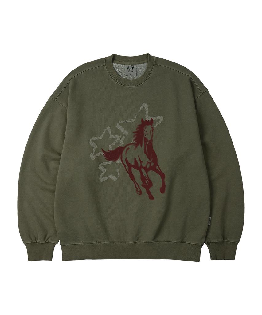 WILDROCK Star Horse Pigment Oversized Sweatshirt_5 Col