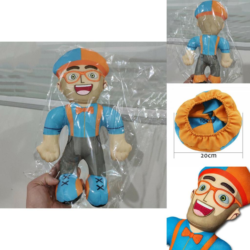 Delightful Blippi Cosplay Hat Plush Figure Toy Cuddly Stuffed Doll For Children