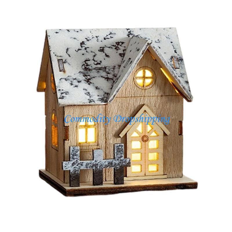 Y5JC Christmas cottage, LED lighted Christmas cottage tabletop decoration, create a festive Ambience