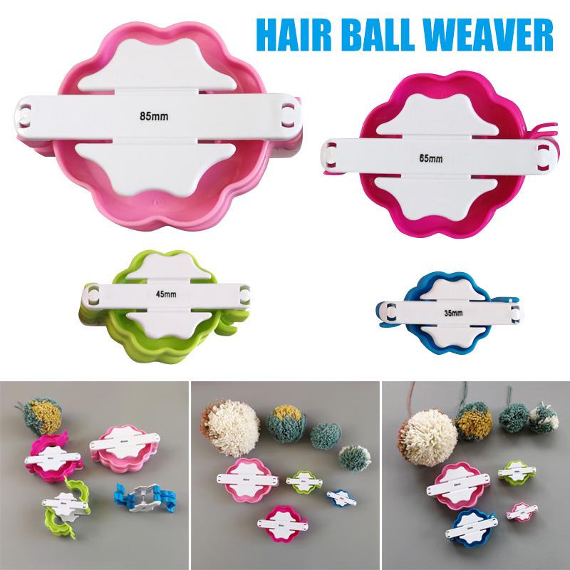 Home Sewing Accessories Crochet 4pcs/Set Flower Shape Fluffy Ball DIY Sewing Weaver Needle Pom Pom Maker Craft Knitting Tools