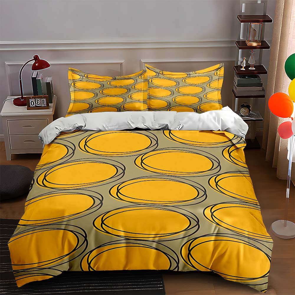 

Yellow concentric circles. Bedding Duvet cover sets Duvet covers Pillowcases gifts (1 * Duvet Cover 2 * Pillowcases, without duvet insert) 135x200cm