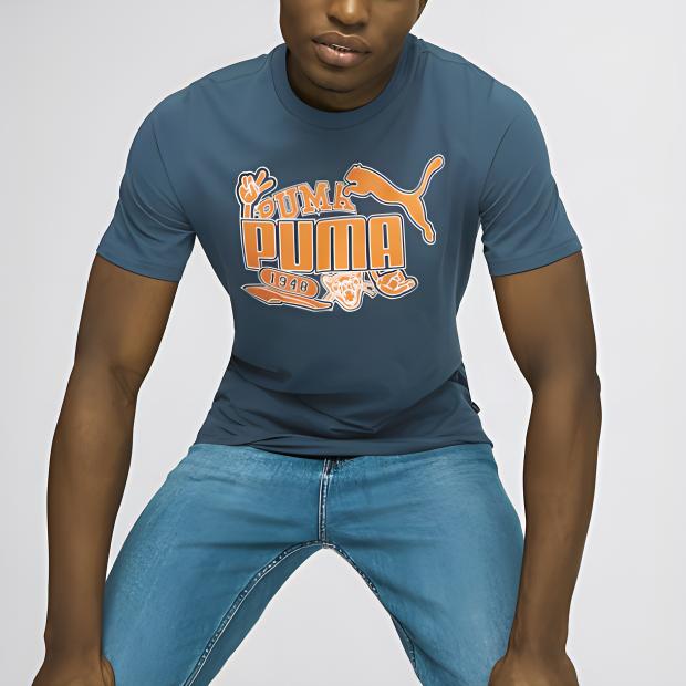 Puma Sports Casual Round Neck Short Sleeve T-Shirt Men T-Shirts Midnight-Blue 676697-16