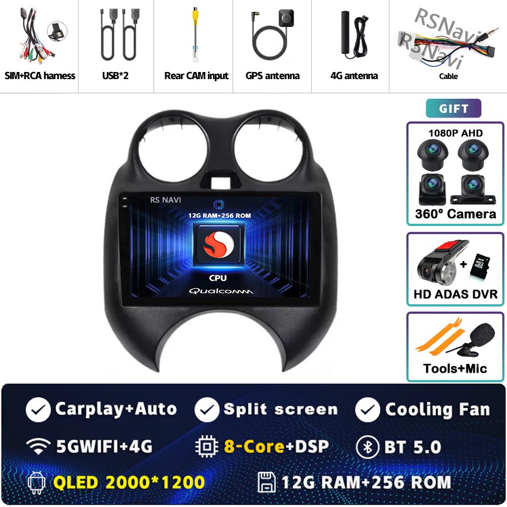 Android 14 Car Radio For Nissan March K13 2010 2011 2012 2013 Player Multimedia Navigation Stereo CarPlay Auto Video BT WIFI+4G