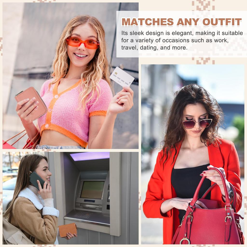 PATIKIL Accordion Credit Card Holder Zipper Wallet, 2-Piece Leather Card Case Organizer with 18 Card Slots for Men and Women, Black (2 Multi-Slots)