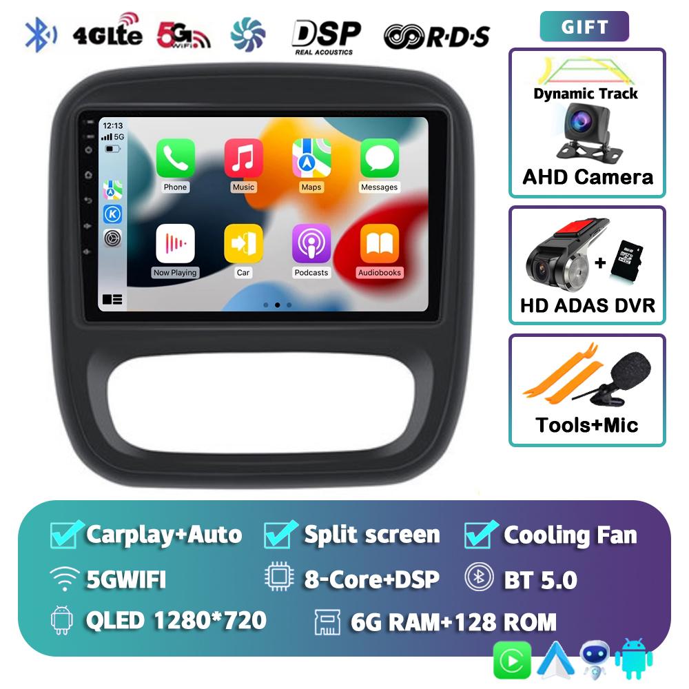 Android 14 Auto Car Radio For Renault Traffic 3 2014-2021 For Opel Vivaro B 2014-2018 Multimedia Video Player Navigation GPS DSP