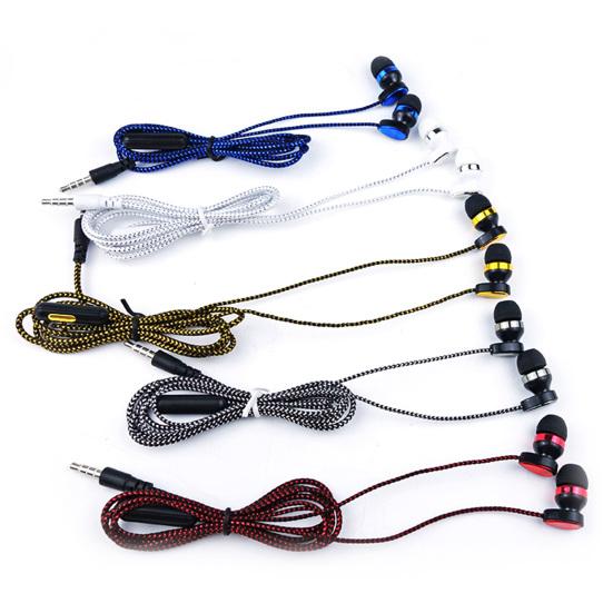 Earphone with Mic Dual Moving Coil 3.5mm In-ear Wired Sports Headphone for Smart Phone