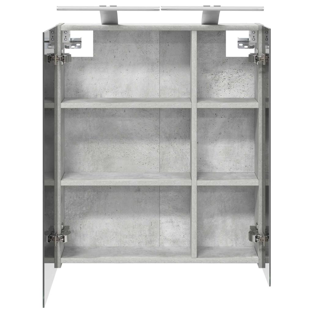 Bathroom Mirror Cabinet with Shelf Concrete Grey 60 x 14.5 x 70 cm