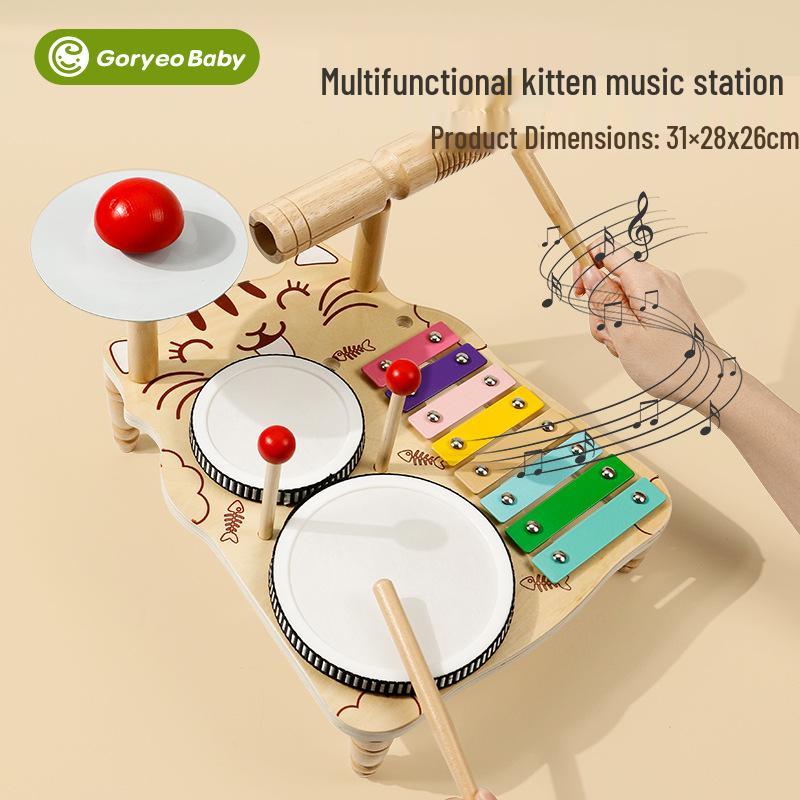 Multi-functional Montessori Xylophone & Drum Set for Early Music Education