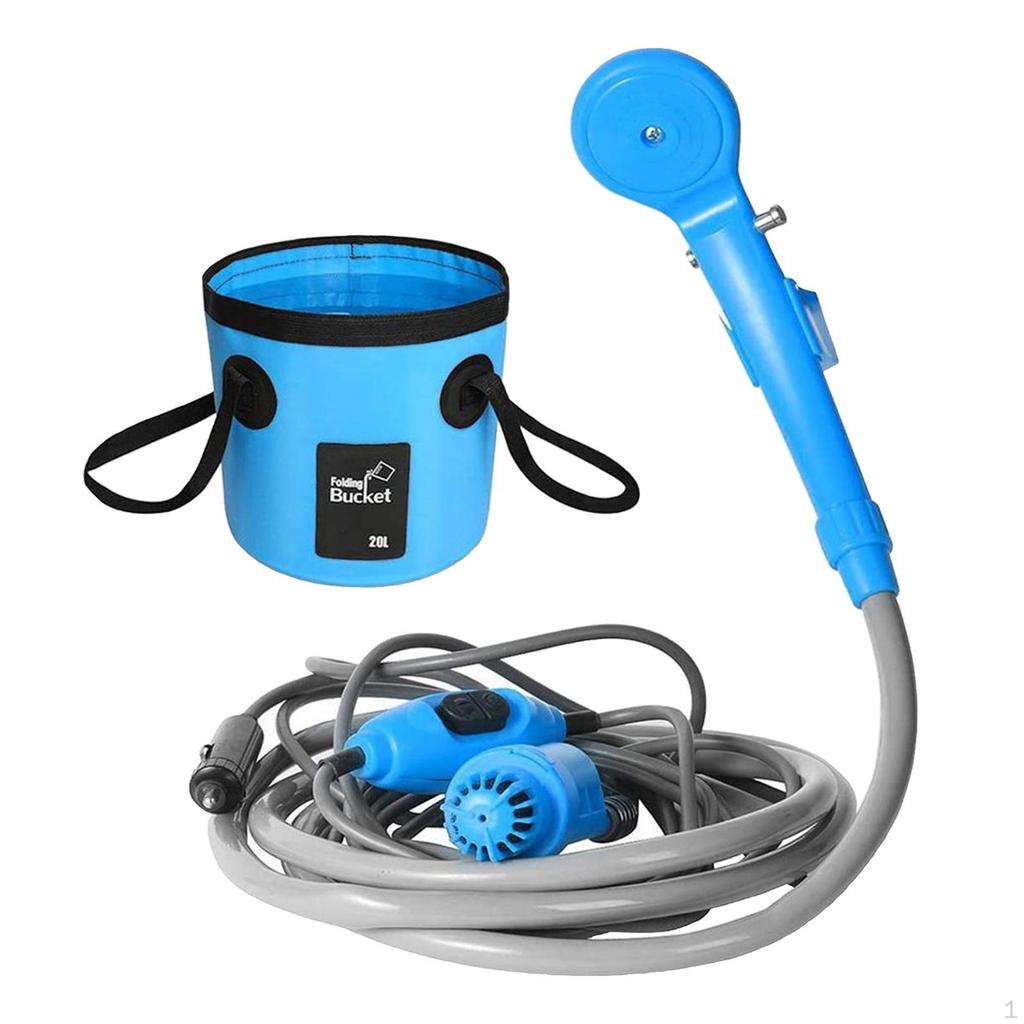 12 Shower Portable Electrical Foldable Bucket for Outdoor Camping Pets Washing Watering Pump