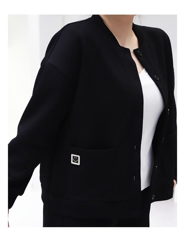 Women's Plus-Size Casual Long-Sleeve Slimming Baseball Jacket