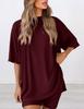 Set Pigiama Donna Casual Solido Colorato Largo Estate 2026 Europeo & Americano