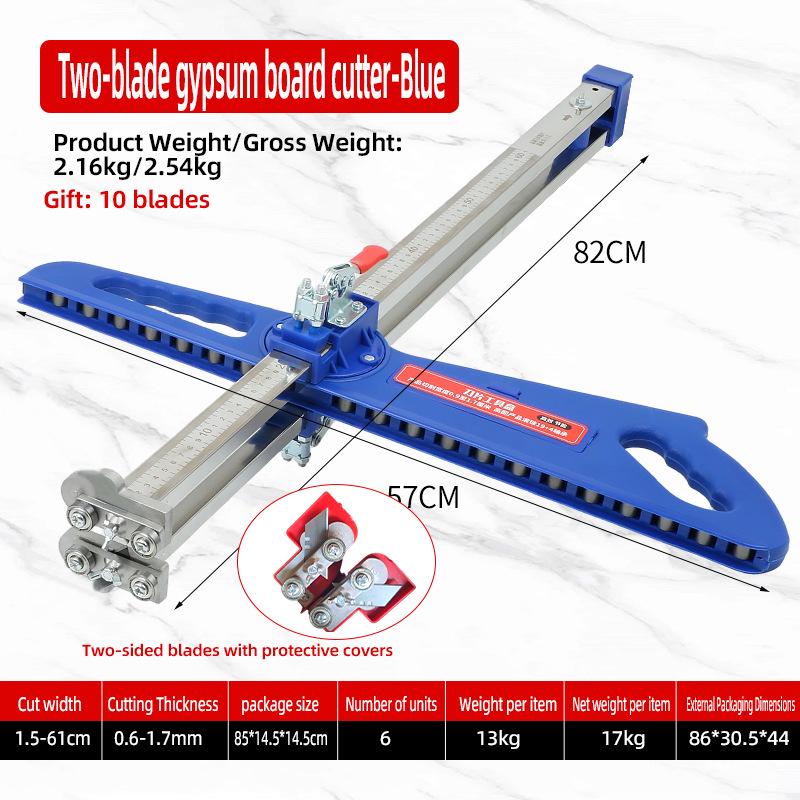 Reinforced Dual-Blade Gypsum Board Cutter with 23 Precision Wheels