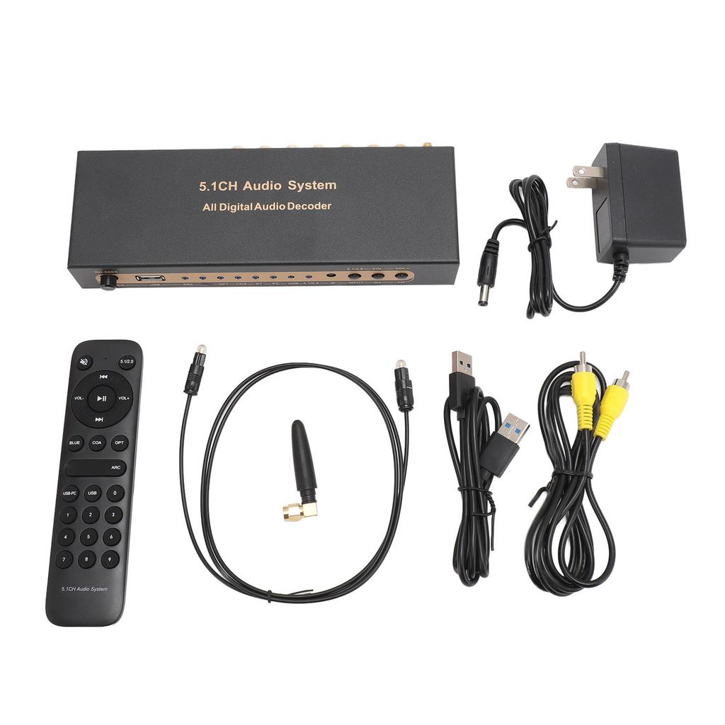 Convertisseur Décodeur Son 100-240V Système Décodeur Son Analogique Optique Coaxial Interface Multimédia HD 4K pour Cinéma Maison