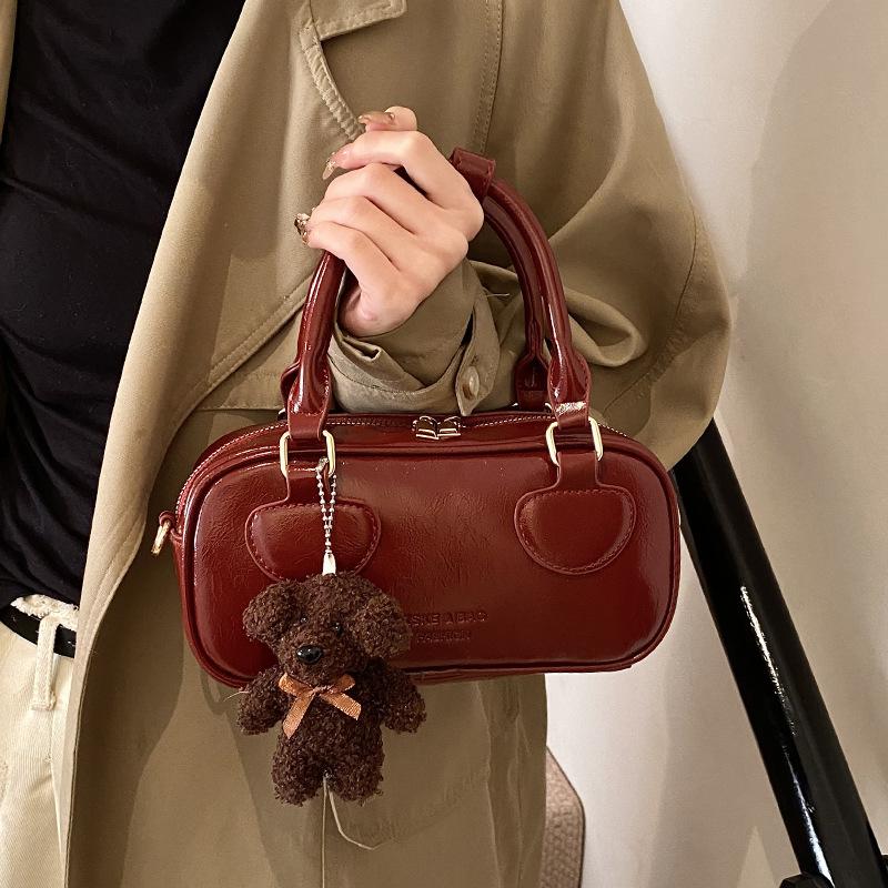 Popular Hot-selling Maillard Premium Oil Wax Leather Portable Boston Bag Women's Versatile Commuter Simple Messenger Bag