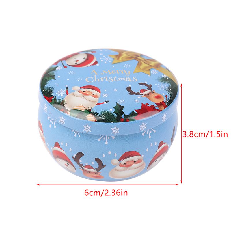 1Pcs Christmas Metal Tin Jars Coffee Tea Spice Candy Jewelry Storage Case Candle Making Containers Decorations Boxes