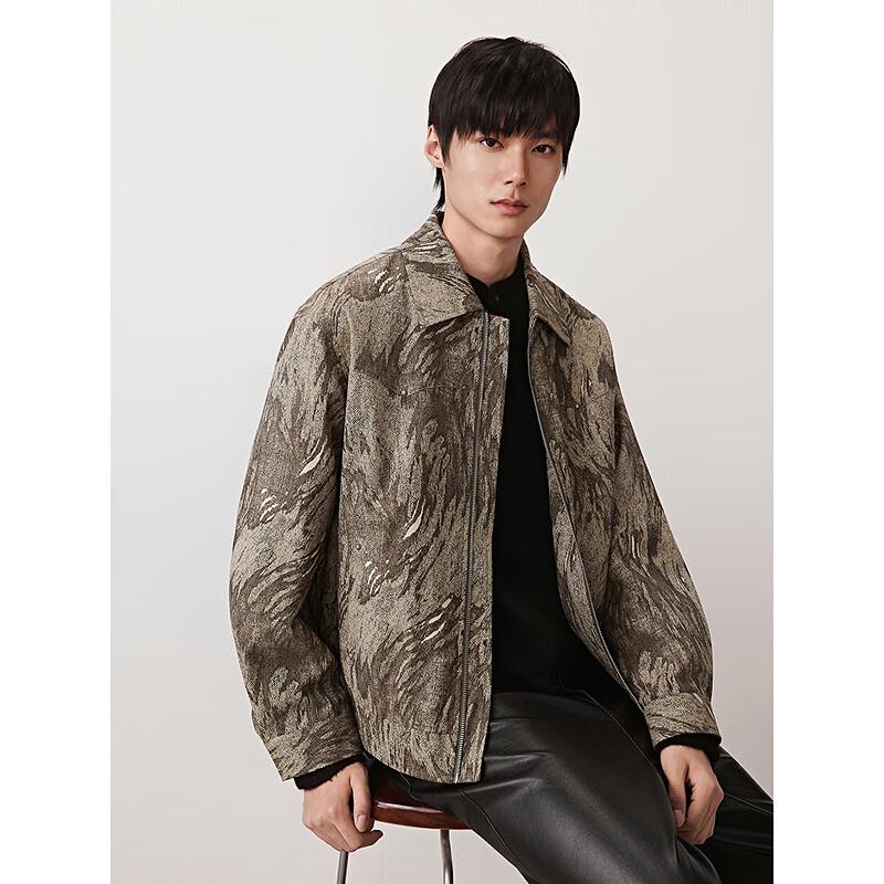 GXG Herren Retro Floral Print Ethno Jacke