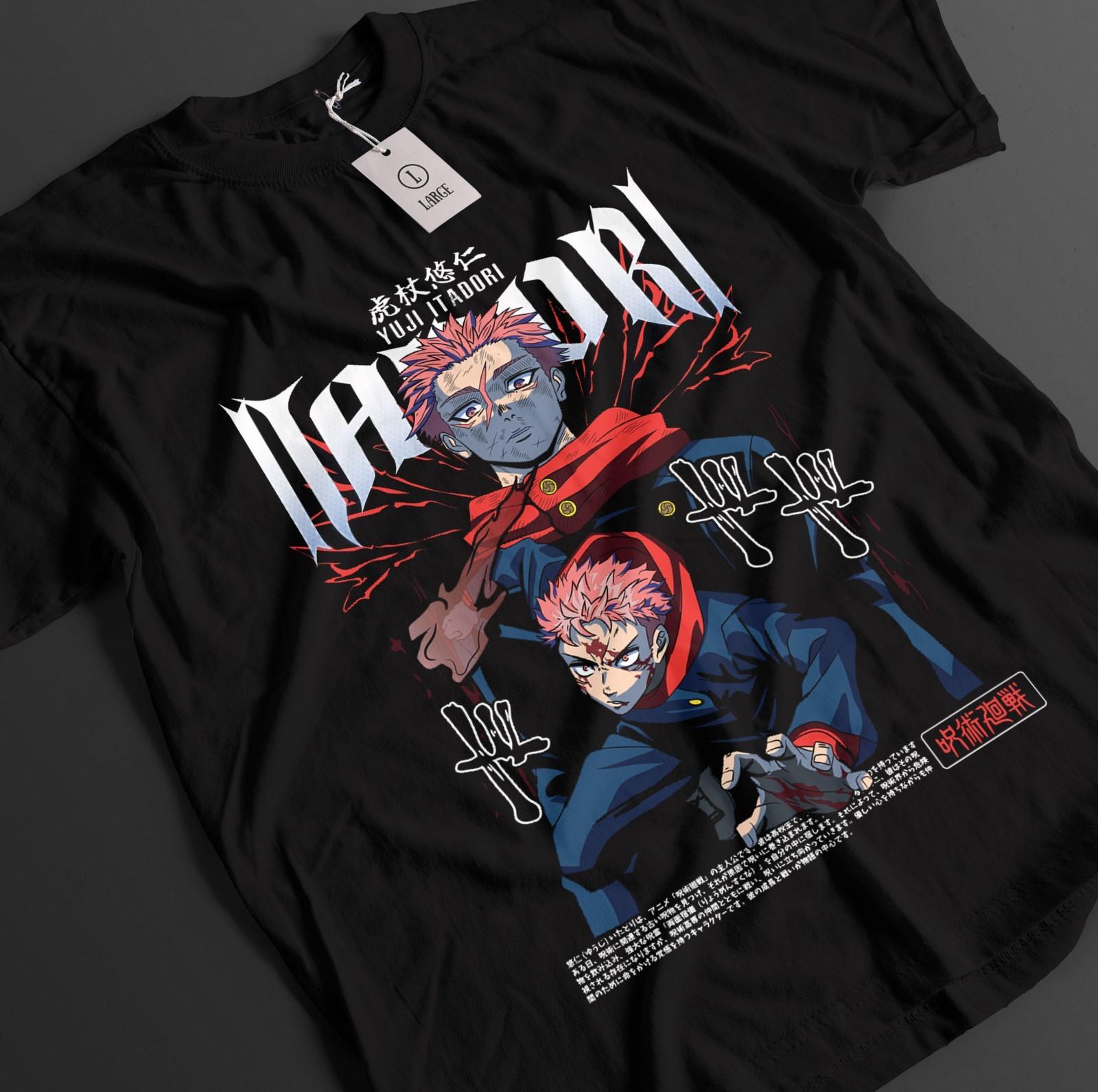 

Jujutsu Kaisen Shirt Itadori Yuji T-Shirt Mens Womens Tees Top Sukuna Gojo Top JJK Anime Unisex Tee L
