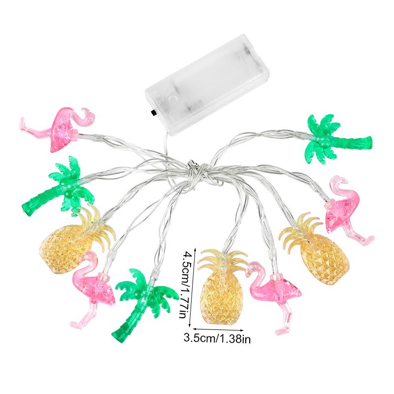 1.5M 10LED Flamingo Pineapple String Light Summer Tropical Hawaiian Party Decoration Palm Tree Fairy Light Garland Beach Wedding
