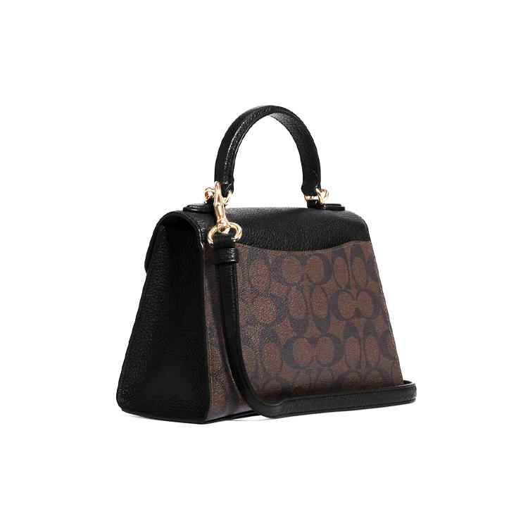 New COACH Pepper Coated Canvas With Leather Handbag, Shoulder Bag, Crossbody Bag Trumpets Women's C7226-IMAA8