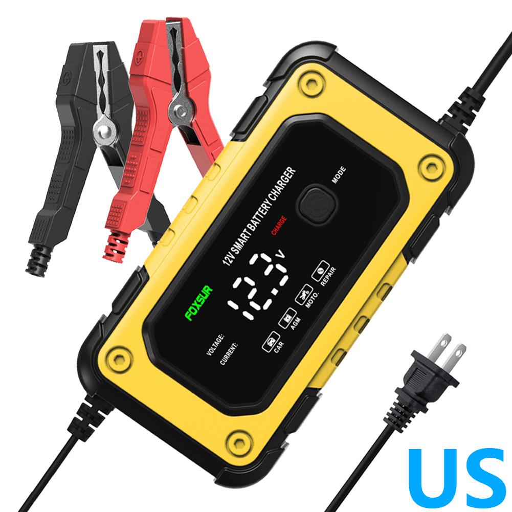 Large Display Auto Battery Charger Car Accessories 6A 12V Car Motorcycle Trucks Battery Charging Device US/EU Plug Car Charger