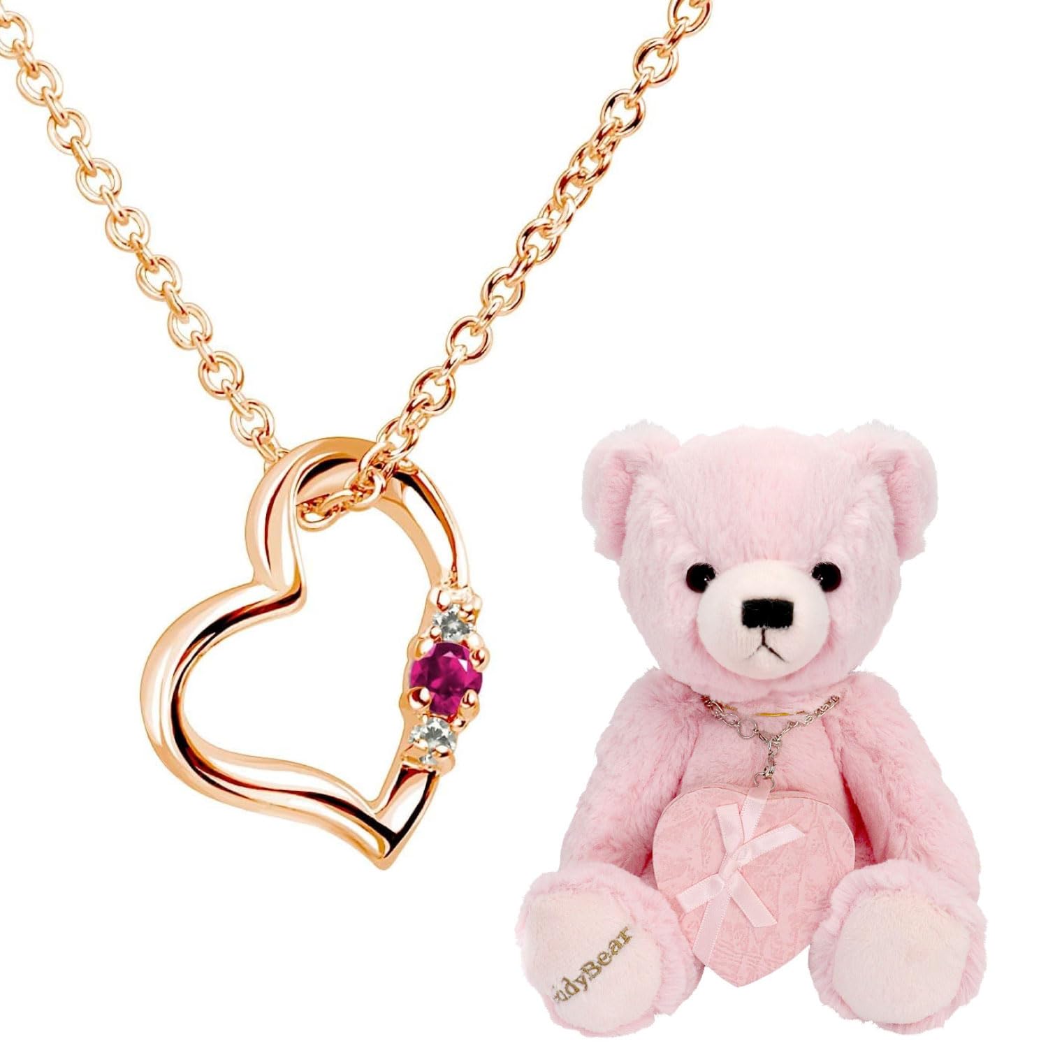 

Natural Diamond Love Heart Necklace Pink Color Ruby Teddy Bear Pink [Sears] Women s (July) 1491p-tdt-01-p7